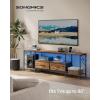imageSONGMICS BELLAH Collection  TV Stand with Power Outlets and Lights Entertainment Center Media Console for TVs Up to 70 Inches Living Room Shelves Drawers Modern Ink Black ULGS420B101SRustic Brown
