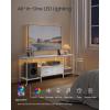 imageSONGMICS BELLAH Collection  TV Stand with Power Outlets and Lights Entertainment Center Media Console for TVs Up to 70 Inches Living Room Shelves Drawers Modern Ink Black ULGS420B101SCloud White