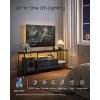 imageSONGMICS BELLAH Collection  TV Stand with Power Outlets and Lights Entertainment Center Media Console for TVs Up to 70 Inches Living Room Shelves Drawers Modern Ink Black ULGS420B101SInk Black