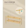 imageSONGMICS Bamboo Shoe Rack for Closet Stackable Shoe Oragnizer with Modular Structure SpaceSaving Free Standing Shelf for Entryway Bedroom 3Tier Holds 1216 Pairs Natural Color ULBS053YL01Natural