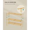 imageSONGMICS Bamboo Shoe Rack for Closet Stackable Shoe Oragnizer with Modular Structure SpaceSaving Free Standing Shelf for Entryway Bedroom 3Tier Holds 1216 Pairs Natural Color ULBS053YL01Natural