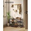 imageSONGMICS Bamboo Shoe Rack for Closet Stackable Shoe Oragnizer with Modular Structure SpaceSaving Free Standing Shelf for Entryway Bedroom 3Tier Holds 1216 Pairs Natural Color ULBS053YL01Ink Black