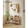 imageSONGMICS Bamboo Shoe Rack for Closet Stackable Shoe Oragnizer with Modular Structure SpaceSaving Free Standing Shelf for Entryway Bedroom 3Tier Holds 1216 Pairs Natural Color ULBS053YL01Natural