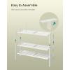 imageSONGMICS Bamboo Shoe Rack for Closet Stackable Shoe Oragnizer with Modular Structure SpaceSaving Free Standing Shelf for Entryway Bedroom 3Tier Holds 1216 Pairs Natural Color ULBS053YL01Cloud White