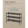 imageSONGMICS Bamboo Shoe Rack for Closet Stackable Shoe Oragnizer with Modular Structure SpaceSaving Free Standing Shelf for Entryway Bedroom 3Tier Holds 1216 Pairs Natural Color ULBS053YL01Ink Black