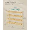 imageSONGMICS Bamboo Shoe Rack for Closet Stackable Shoe Oragnizer with Modular Structure SpaceSaving Free Standing Shelf for Entryway Bedroom 3Tier Holds 1216 Pairs Natural Color ULBS053YL01Natural