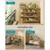imageSONGMICS Bamboo Shoe Rack for Closet Stackable Shoe Oragnizer with Modular Structure SpaceSaving Free Standing Shelf for Entryway Bedroom 3Tier Holds 1216 Pairs Natural Color ULBS053YL01Natural