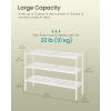 imageSONGMICS Bamboo Shoe Rack for Closet Stackable Shoe Oragnizer with Modular Structure SpaceSaving Free Standing Shelf for Entryway Bedroom 3Tier Holds 1216 Pairs Natural Color ULBS053YL01Cloud White