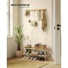 imageSONGMICS Bamboo Shoe Rack for Closet Stackable Shoe Oragnizer with Modular Structure SpaceSaving Free Standing Shelf for Entryway Bedroom 3Tier Holds 1216 Pairs Natural Color ULBS053YL01Natural
