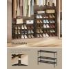imageSONGMICS Bamboo Shoe Rack for Closet Stackable Shoe Oragnizer with Modular Structure SpaceSaving Free Standing Shelf for Entryway Bedroom 3Tier Holds 1216 Pairs Natural Color ULBS053YL01Ink Black