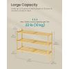 imageSONGMICS Bamboo Shoe Rack for Closet Stackable Shoe Oragnizer with Modular Structure SpaceSaving Free Standing Shelf for Entryway Bedroom 3Tier Holds 1216 Pairs Natural Color ULBS053YL01Natural