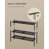 imageSONGMICS Bamboo Shoe Rack for Closet Stackable Shoe Oragnizer with Modular Structure SpaceSaving Free Standing Shelf for Entryway Bedroom 3Tier Holds 1216 Pairs Natural Color ULBS053YL01Ink Black