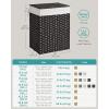 imageSONGMICS Laundry Hamper with Lid 172 Gallon 65L Synthetic Rattan Clothes Laundry Basket with Lid and Handles Foldable Removable Liner Summer Sand ULCB165LZ01Black