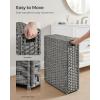imageSONGMICS Laundry Hamper with Lid 172 Gallon 65L Synthetic Rattan Clothes Laundry Basket with Lid and Handles Foldable Removable Liner Summer Sand ULCB165LZ01Dove Gray