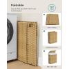 imageSONGMICS Laundry Hamper with Lid 172 Gallon 65L Synthetic Rattan Clothes Laundry Basket with Lid and Handles Foldable Removable Liner Summer Sand ULCB165LZ01Goose Yellow
