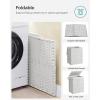 imageSONGMICS Laundry Hamper with Lid 172 Gallon 65L Synthetic Rattan Clothes Laundry Basket with Lid and Handles Foldable Removable Liner Summer Sand ULCB165LZ01Cloud White