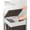 imageSONGMICS Laundry Hamper with Lid 172 Gallon 65L Synthetic Rattan Clothes Laundry Basket with Lid and Handles Foldable Removable Liner Summer Sand ULCB165LZ01Chestnut Brown