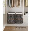 imageSONGMICS Laundry Hamper with Lid 172 Gallon 65L Synthetic Rattan Clothes Laundry Basket with Lid and Handles Foldable Removable Liner Summer Sand ULCB165LZ01Chestnut Brown