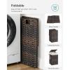 imageSONGMICS Laundry Hamper with Lid 172 Gallon 65L Synthetic Rattan Clothes Laundry Basket with Lid and Handles Foldable Removable Liner Summer Sand ULCB165LZ01Chestnut Brown