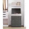 imageSONGMICS Laundry Hamper with Lid 172 Gallon 65L Synthetic Rattan Clothes Laundry Basket with Lid and Handles Foldable Removable Liner Summer Sand ULCB165LZ01Dove Gray