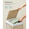 imageSONGMICS Laundry Hamper with Lid 172 Gallon 65L Synthetic Rattan Clothes Laundry Basket with Lid and Handles Foldable Removable Liner Summer Sand ULCB165LZ01Summer Sand