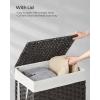 imageSONGMICS Laundry Hamper with Lid 172 Gallon 65L Synthetic Rattan Clothes Laundry Basket with Lid and Handles Foldable Removable Liner Summer Sand ULCB165LZ01Black