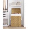 imageSONGMICS Laundry Hamper with Lid 172 Gallon 65L Synthetic Rattan Clothes Laundry Basket with Lid and Handles Foldable Removable Liner Summer Sand ULCB165LZ01Goose Yellow
