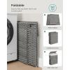 imageSONGMICS Laundry Hamper with Lid 172 Gallon 65L Synthetic Rattan Clothes Laundry Basket with Lid and Handles Foldable Removable Liner Summer Sand ULCB165LZ01Dove Gray