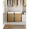 imageSONGMICS Laundry Hamper with Lid 172 Gallon 65L Synthetic Rattan Clothes Laundry Basket with Lid and Handles Foldable Removable Liner Summer Sand ULCB165LZ01Goose Yellow