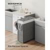 imageSONGMICS Laundry Hamper with Lid 172 Gallon 65L Synthetic Rattan Clothes Laundry Basket with Lid and Handles Foldable Removable Liner Summer Sand ULCB165LZ01Dove Gray