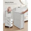 imageSONGMICS Laundry Hamper with Lid 172 Gallon 65L Synthetic Rattan Clothes Laundry Basket with Lid and Handles Foldable Removable Liner Summer Sand ULCB165LZ01Cloud White