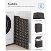 imageSONGMICS Laundry Hamper with Lid 172 Gallon 65L Synthetic Rattan Clothes Laundry Basket with Lid and Handles Foldable Removable Liner Summer Sand ULCB165LZ01Black