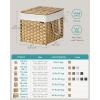imageSONGMICS Laundry Hamper with Lid 172 Gallon 65L Synthetic Rattan Clothes Laundry Basket with Lid and Handles Foldable Removable Liner Summer Sand ULCB165LZ01Goose Yellow