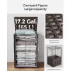 imageSONGMICS Laundry Hamper with Lid 172 Gallon 65L Synthetic Rattan Clothes Laundry Basket with Lid and Handles Foldable Removable Liner Summer Sand ULCB165LZ01Chestnut Brown