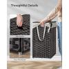imageSONGMICS Laundry Hamper with Lid 172 Gallon 65L Synthetic Rattan Clothes Laundry Basket with Lid and Handles Foldable Removable Liner Summer Sand ULCB165LZ01Black