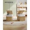 imageSONGMICS Laundry Hamper with Lid 172 Gallon 65L Synthetic Rattan Clothes Laundry Basket with Lid and Handles Foldable Removable Liner Summer Sand ULCB165LZ01Goose Yellow
