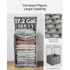 imageSONGMICS Laundry Hamper with Lid 172 Gallon 65L Synthetic Rattan Clothes Laundry Basket with Lid and Handles Foldable Removable Liner Summer Sand ULCB165LZ01Dove Gray