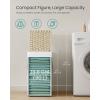 imageSONGMICS Laundry Hamper with Lid 172 Gallon 65L Synthetic Rattan Clothes Laundry Basket with Lid and Handles Foldable Removable Liner Summer Sand ULCB165LZ01Summer Sand