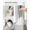 imageSONGMICS Laundry Hamper with Lid 172 Gallon 65L Synthetic Rattan Clothes Laundry Basket with Lid and Handles Foldable Removable Liner Summer Sand ULCB165LZ01Cloud White
