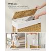imageSONGMICS Laundry Hamper with Lid 172 Gallon 65L Synthetic Rattan Clothes Laundry Basket with Lid and Handles Foldable Removable Liner Summer Sand ULCB165LZ01Goose Yellow