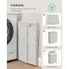imageSONGMICS Laundry Hamper with Lid 172 Gallon 65L Synthetic Rattan Clothes Laundry Basket with Lid and Handles Foldable Removable Liner Summer Sand ULCB165LZ01Cloud White
