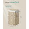 imageSONGMICS Laundry Hamper with Lid 172 Gallon 65L Synthetic Rattan Clothes Laundry Basket with Lid and Handles Foldable Removable Liner Summer Sand ULCB165LZ01Summer Sand