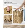 imageSONGMICS Laundry Hamper with Lid 172 Gallon 65L Synthetic Rattan Clothes Laundry Basket with Lid and Handles Foldable Removable Liner Summer Sand ULCB165LZ01Goose Yellow