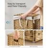 imageSONGMICS Laundry Hamper with Lid 172 Gallon 65L Synthetic Rattan Clothes Laundry Basket with Lid and Handles Foldable Removable Liner Summer Sand ULCB165LZ01Goose Yellow