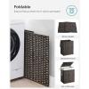 imageSONGMICS Laundry Hamper with Lid 172 Gallon 65L Synthetic Rattan Clothes Laundry Basket with Lid and Handles Foldable Removable Liner Summer Sand ULCB165LZ01Chestnut Brown
