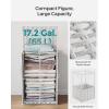 imageSONGMICS Laundry Hamper with Lid 172 Gallon 65L Synthetic Rattan Clothes Laundry Basket with Lid and Handles Foldable Removable Liner Summer Sand ULCB165LZ01Cloud White