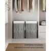 imageSONGMICS Laundry Hamper with Lid 172 Gallon 65L Synthetic Rattan Clothes Laundry Basket with Lid and Handles Foldable Removable Liner Summer Sand ULCB165LZ01Dove Gray