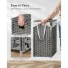 imageSONGMICS Laundry Hamper with Lid 172 Gallon 65L Synthetic Rattan Clothes Laundry Basket with Lid and Handles Foldable Removable Liner Summer Sand ULCB165LZ01Dove Gray