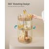 imageSONGMICS Makeup Organizer 3Tier Skincare Organizer Countertop Customizable 2 Types of Accessories Jewelry Holder for Vanity Bedroom Bathroom Pale Green UJKA013C01Champagne Gold