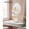 imageSONGMICS Makeup Organizer 3Tier Skincare Organizer Countertop Customizable 2 Types of Accessories Jewelry Holder for Vanity Bedroom Bathroom Pale Green UJKA013C01Cloud White